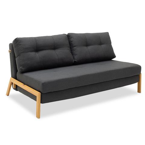Armchair - bed Fancy pakoworld with fabric in dark grey colour 150x92x77cm