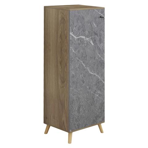 SHOE CABINET ALVARO HM8954.12 MELAMINE IN SONAMA-STONE TEXTURE 50Χ38Χ135Hcm.