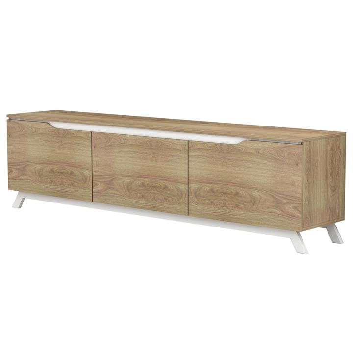 TV FURNITURE KIMIA HM8902.12 MELAMINE NATURAL-WHITE 180Χ35Χ48,5Hcm.