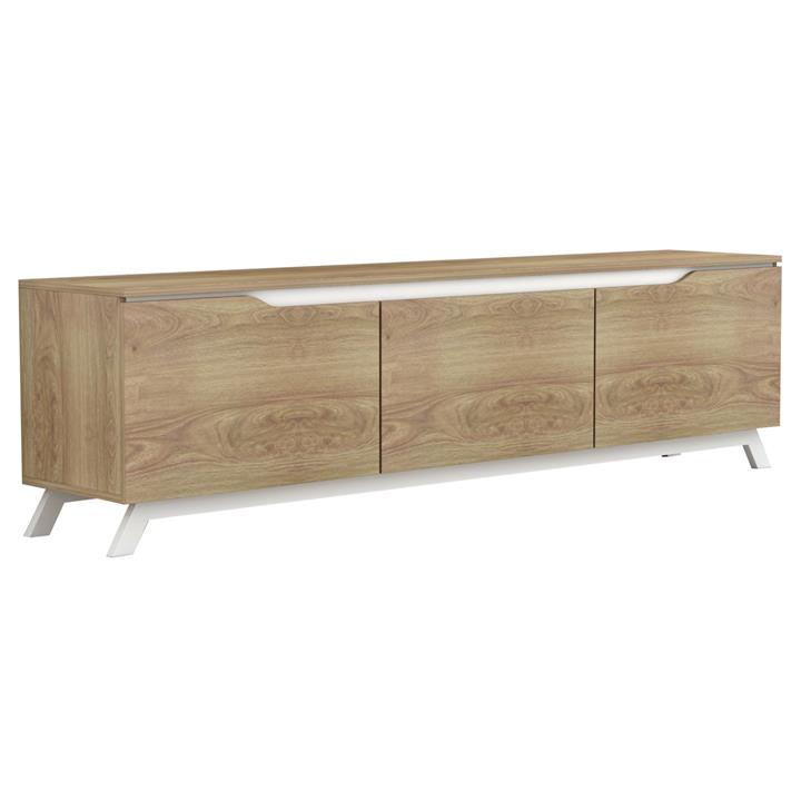 TV FURNITURE KIMIA HM8902.12 MELAMINE NATURAL-WHITE 180Χ35Χ48,5Hcm.