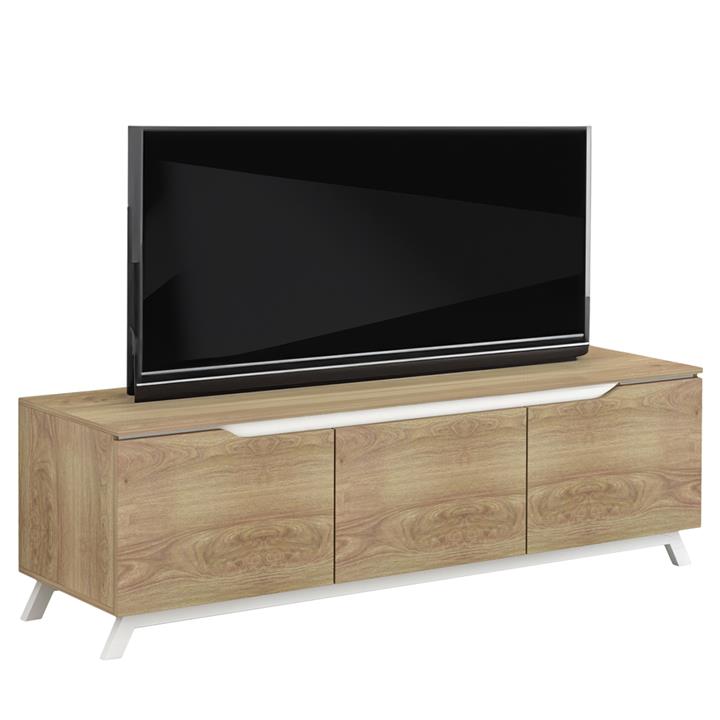 TV FURNITURE KIMIA HM8902.12 MELAMINE NATURAL-WHITE 180Χ35Χ48,5Hcm.