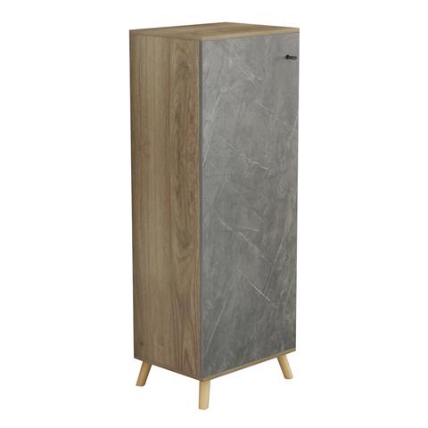 SHOE CABINET ALVARO HM8954.14 MELAMINE IN SONAMA-STONE TEXTURE 50Χ38Χ135Hcm.