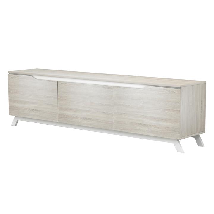 TV FURNITURE KIMIA HM8902.13 MELAMINE SONAMA-WHITE 180Χ35Χ48,5Hcm.