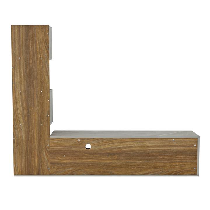 ΣΥΝΘΕΤΟ ΤΗΛΕΟΡΑΣΗΣ EDELIE HM8908.14 ΜΕΛΑΜΙΝΗ ΓΚΡΙ STONE TEXTURE-ΦΥΣΙΚΟ 149,5x29,5x120,8Υεκ.
