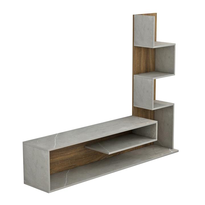 ΣΥΝΘΕΤΟ ΤΗΛΕΟΡΑΣΗΣ EDELIE HM8908.14 ΜΕΛΑΜΙΝΗ ΓΚΡΙ STONE TEXTURE-ΦΥΣΙΚΟ 149,5x29,5x120,8Υεκ.