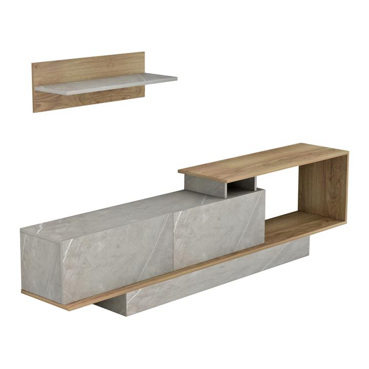 ΣΥΝΘΕΤΟ ΤΗΛΕΟΡΑΣΗΣ GARCELLE HM8904.14 ΜΕΛΑΜΙΝΗ ΦΥΣΙΚΟ-STONE TEXTURE 180x29,6x45Υεκ