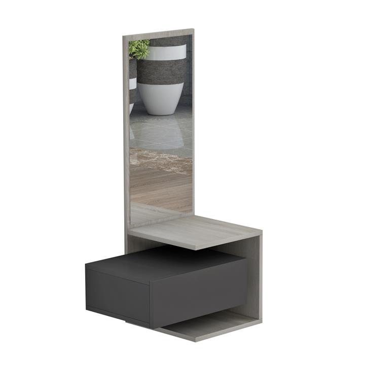 ENTRYWAY FURNITURE WITH MIRROR MEARA HM8984.11 MELAMINE IN SONAMA-GREY 49,1x31,3x90Hcm.