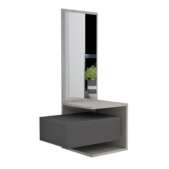 ENTRYWAY FURNITURE WITH MIRROR MEARA HM8984.11 MELAMINE IN SONAMA-GREY 49,1x31,3x90Hcm.