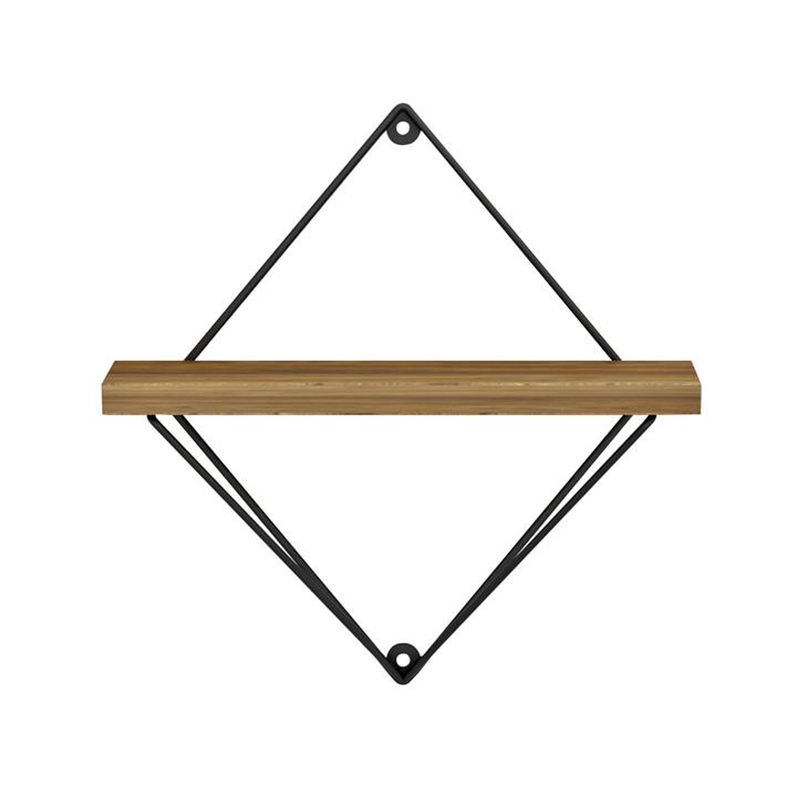 WALL SHELVES 2PCS SET ZANNARD HM8929.11 BLACK METAL-MELAMINE IN NATURAL 30x14x30Hcm.