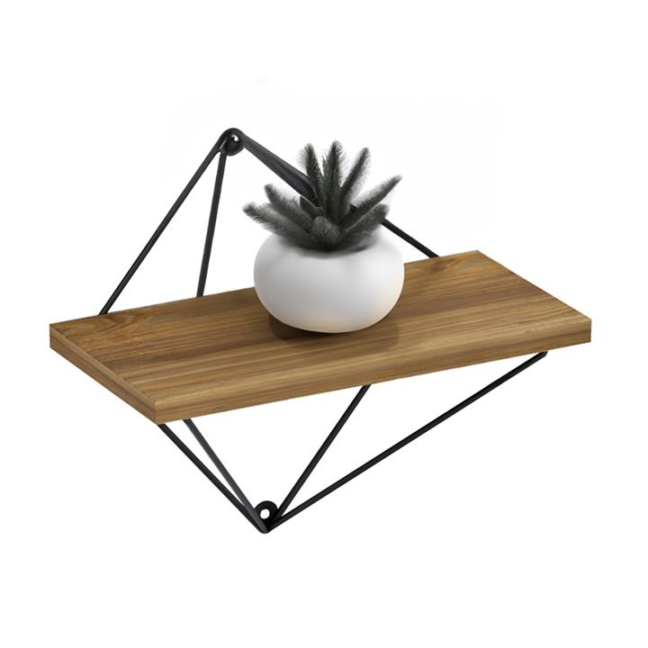 WALL SHELVES 2PCS SET ZANNARD HM8929.11 BLACK METAL-MELAMINE IN NATURAL 30x14x30Hcm.