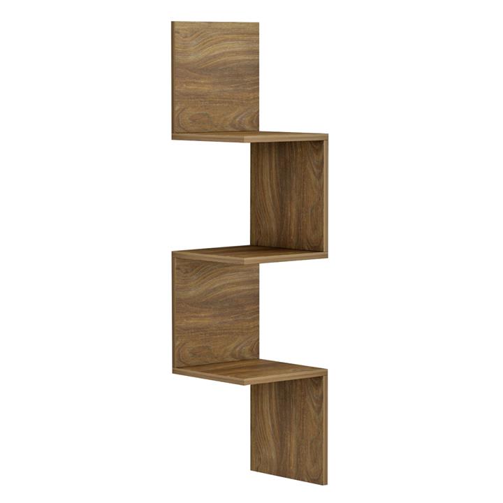 WALL CORNER SHELVES/BOOKCASE ILLUSION HM8935.11 MELAMINE IN NATURAL 25x25x105,4Hcm.