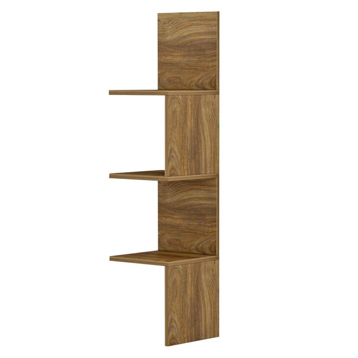 WALL CORNER SHELVES/BOOKCASE ILLUSION HM8935.11 MELAMINE IN NATURAL 25x25x105,4Hcm.