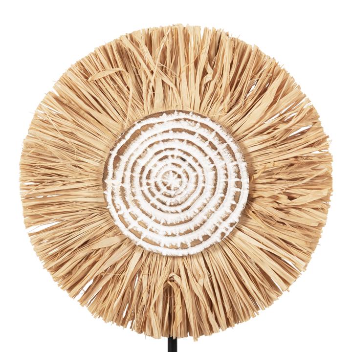 TABLE DECORATION HM4224 GRASS IN NATURAL-BLACK WOODEN BASE 18x9x43Hcm.