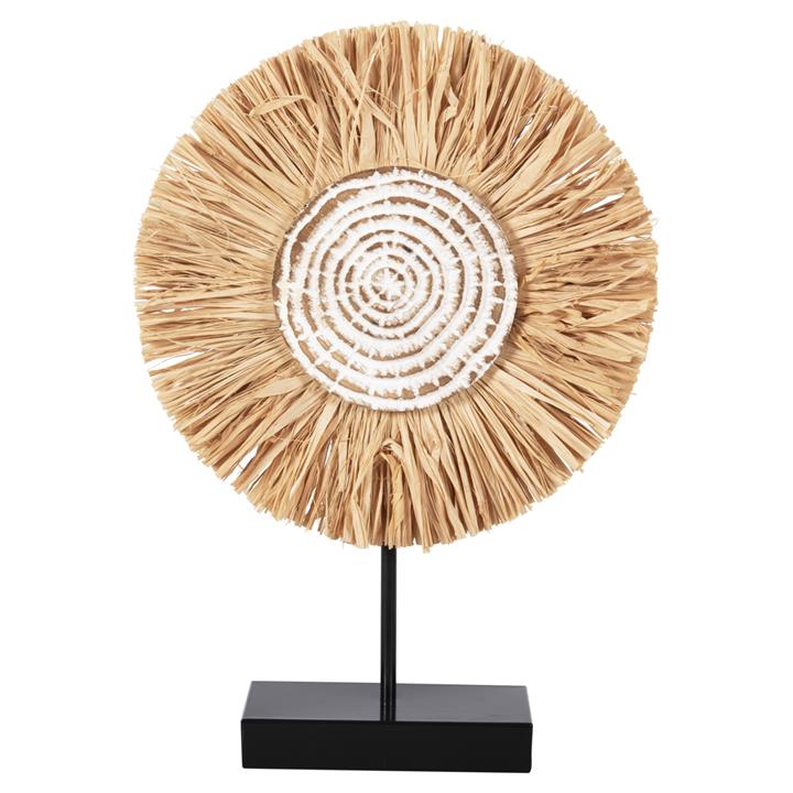 TABLE DECORATION HM4224 GRASS IN NATURAL-BLACK WOODEN BASE 18x9x43Hcm.