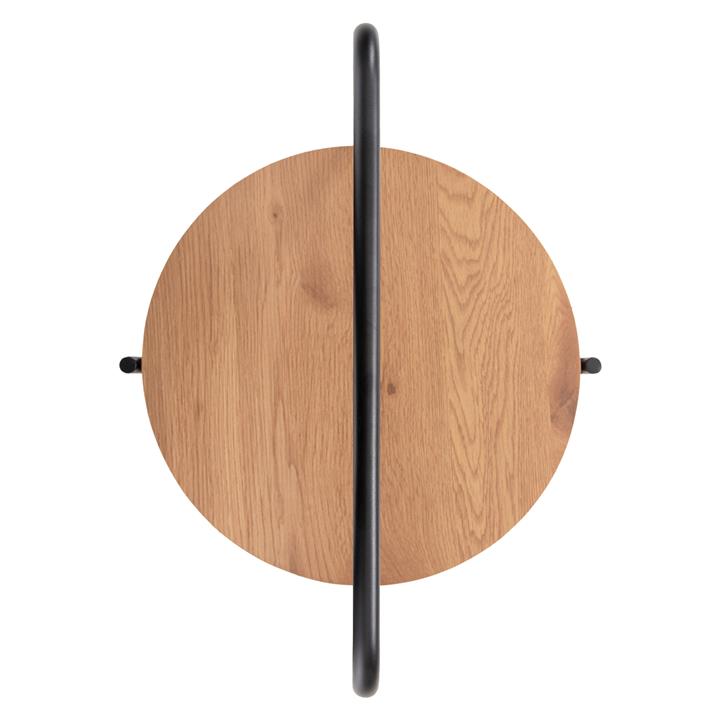 SIDE TABLE SYLO HM9618.01 MDF IN NATURAL COLOR-BLACK METAL FRAME Φ44x66Hcm.