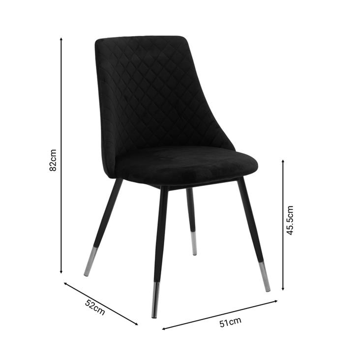 Chair Giselle pakoworld black velvet leg black-golden