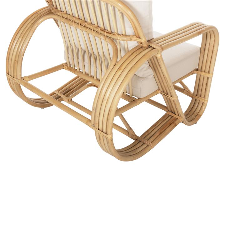 ARMCHAIR BARONESS HM9813 NATURAL RATTAN AND WHITE CUSHIONS 81x90x92Hcm.