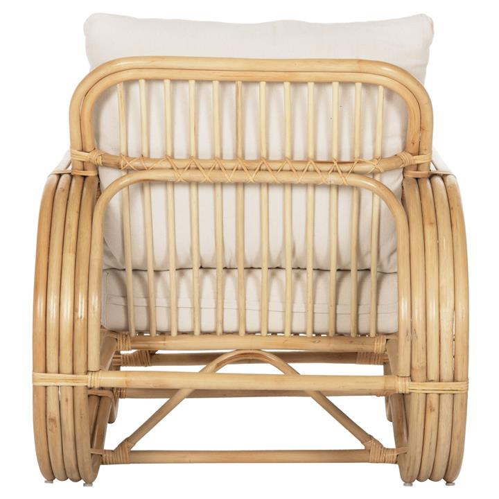 ARMCHAIR BARONESS HM9813 NATURAL RATTAN AND WHITE CUSHIONS 81x90x92Hcm.