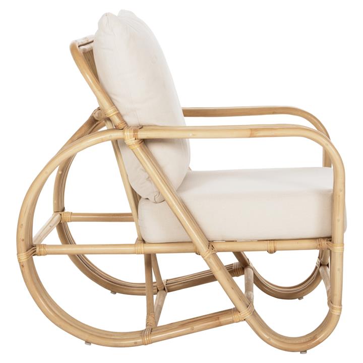 ARMCHAIR BARONESS HM9813 NATURAL RATTAN AND WHITE CUSHIONS 81x90x92Hcm.