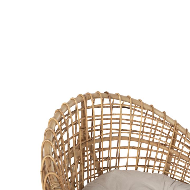 ARMCHAIR-NEST ENTO HM9814 RATTAN IN NATURAL SHADE-WHITE CUSHION 106x94x82Hcm.