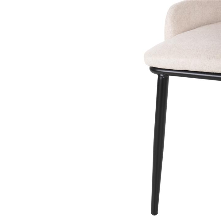 DINING CHAIR DELF HM9617.04 BEIGE FABRIC-BLACK METAL LEGS-WOODEN BACK IN WALNUT 48x55x76Hcm.