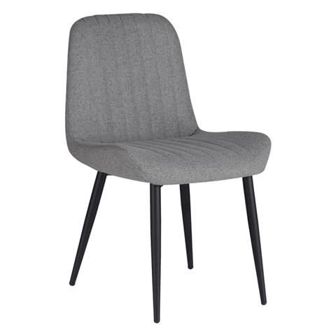 Chair Versa pakoworld  grey-blue fabric-black metal leg 54x63.5x84cm