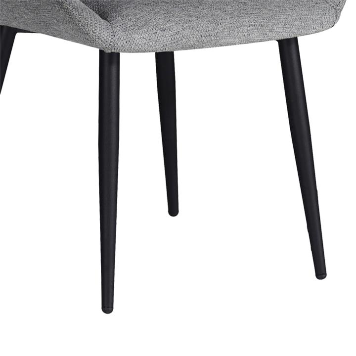 Chair Putos pakoworld light grey fabric-black metal leg 56x63.5x82cm