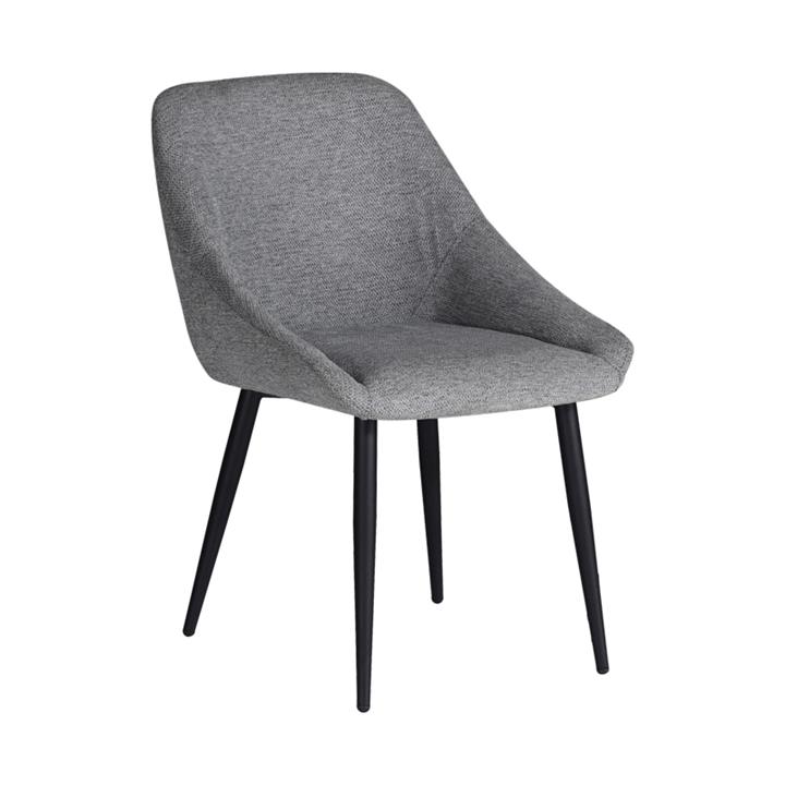 Chair Putos pakoworld light grey fabric-black metal leg 56x63.5x82cm