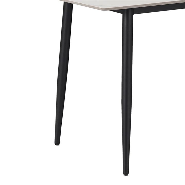 Dining table Gustas pakoworld white marble sintered stone-black metal 160x90x75cm
