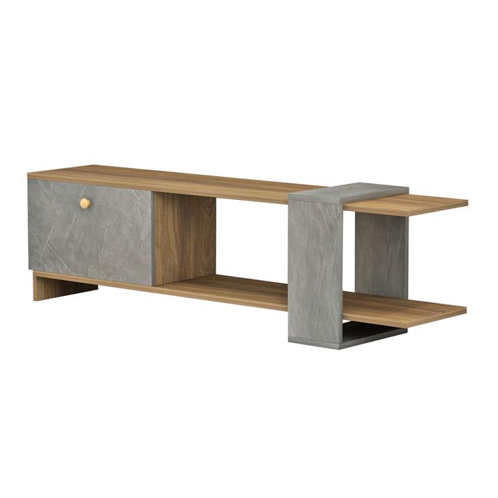 TV FURNITURE HENRIETTE HM8900.13 MELAMINE IN NATURAL-STONE TEXTURE 120x25x37Hcm.