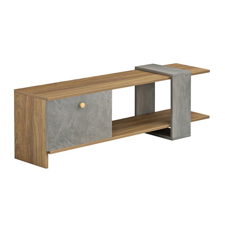 TV FURNITURE HENRIETTE HM8900.13 MELAMINE IN NATURAL-STONE TEXTURE 120x25x37Hcm.