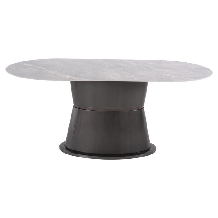 DINING TABLE BENT HM9773.01 CERAMIC IN GREY MARBLE-MDF BASE IN ANTHRACITE 180x90x76Hcm.