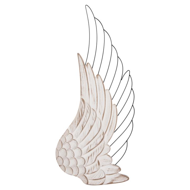 WALL DECORATION WINGS HM4223 MDF IN WHITE-BLACK METAL 39x1,5x92Hcm.