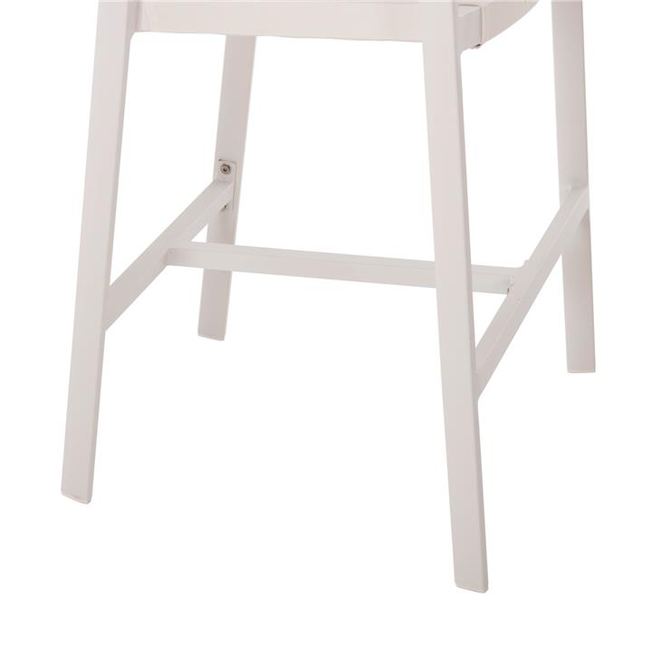 BAR STOOL ALUMINUM IN WHITE HM5892.32 MEDIUM HEIGHT WITH ARMS-RATTAN&TEXTLINE 57x57x99,5Hcm