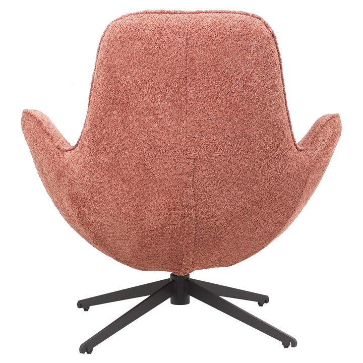 ARMCHAIR SWIVEL BRYNN HM9594.02 PINK BOUCLE FABRIC-BLACK METAL BASE 86x76x87Hcm.
