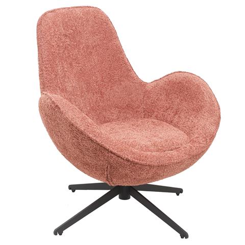 ARMCHAIR SWIVEL BRYNN HM9594.02 PINK BOUCLE FABRIC-BLACK METAL BASE 86x76x87Hcm.