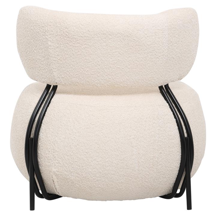 LOUNGE CHAIR SWIVEL ROUND KARSEN HM9598.06 ECRU BOUCLE FABRIC 79x78,5x76Hcm.