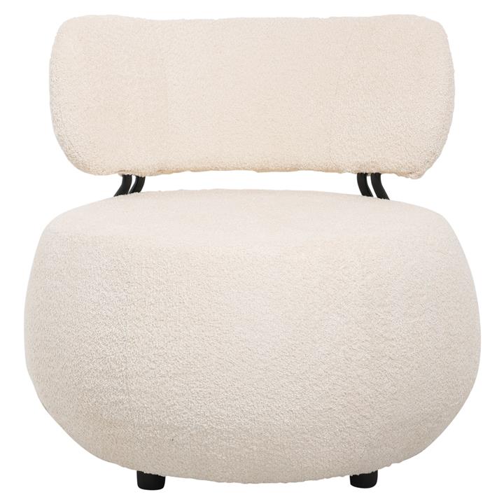 LOUNGE CHAIR SWIVEL ROUND KARSEN HM9598.06 ECRU BOUCLE FABRIC 79x78,5x76Hcm.