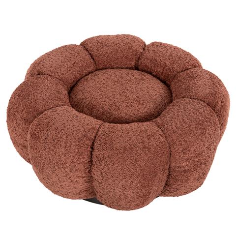 STOOL ROUND KRIPP HM9602.02 PINK BOUCLE-BLACK METAL BASE Φ60x31Hcm.