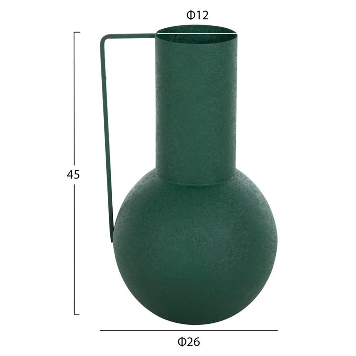 DECORATIVE VASE FLAGON HM4260.03 METAL IN GREEN Φ26x45Hcm.