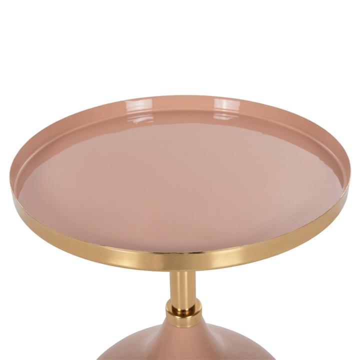 SIDE TABLE ROUND UTRI HM4384.10 METAL IN WARM PINK-BEIGE Φ35,5x44,5Hcm.