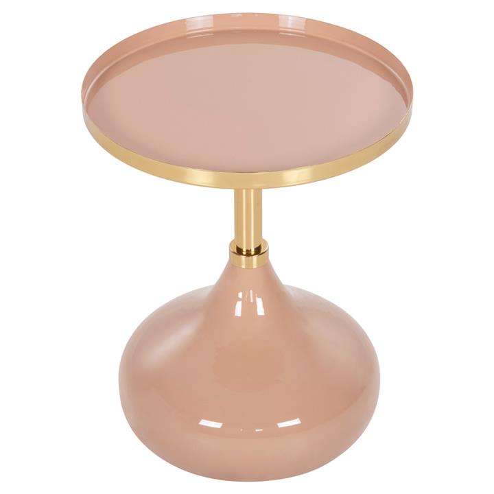 SIDE TABLE ROUND UTRI HM4384.10 METAL IN WARM PINK-BEIGE Φ35,5x44,5Hcm.