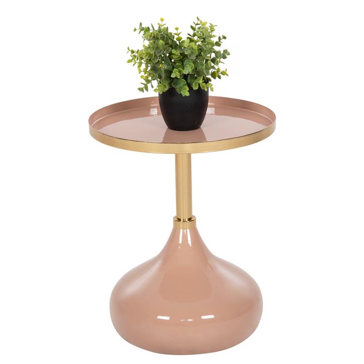 SIDE TABLE ROUND UTRI HM4384.10 METAL IN WARM PINK-BEIGE Φ35,5x44,5Hcm.