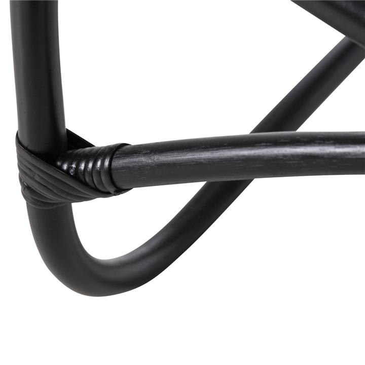 ARMCHAIR GRINN HM9815.02 RATTAN RODS IN BLACK COLOR 56.5x73.5x79.5H cm.