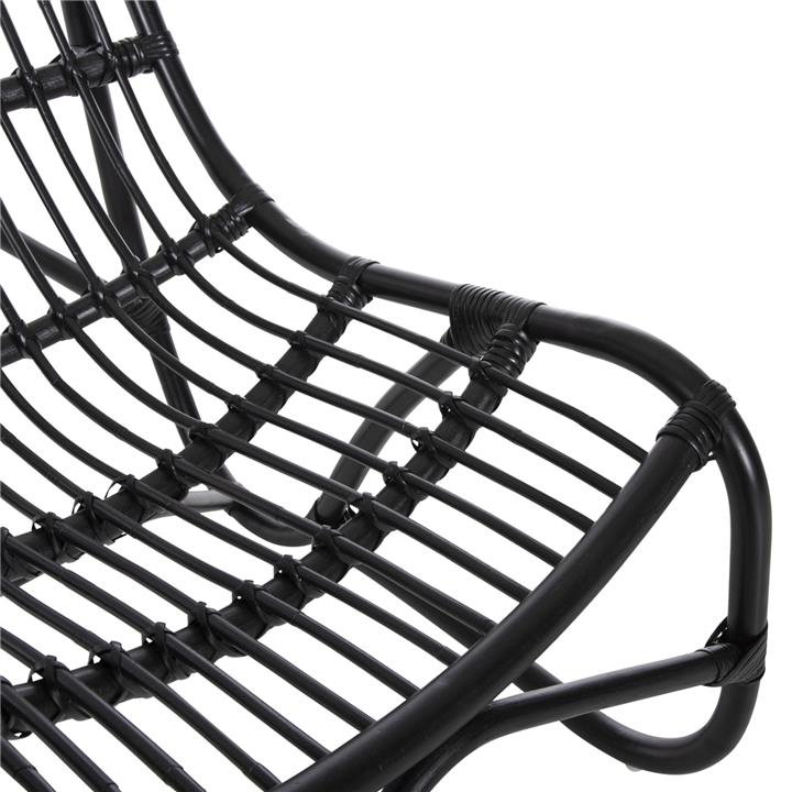 ARMCHAIR GRINN HM9815.02 RATTAN RODS IN BLACK COLOR 56.5x73.5x79.5H cm.