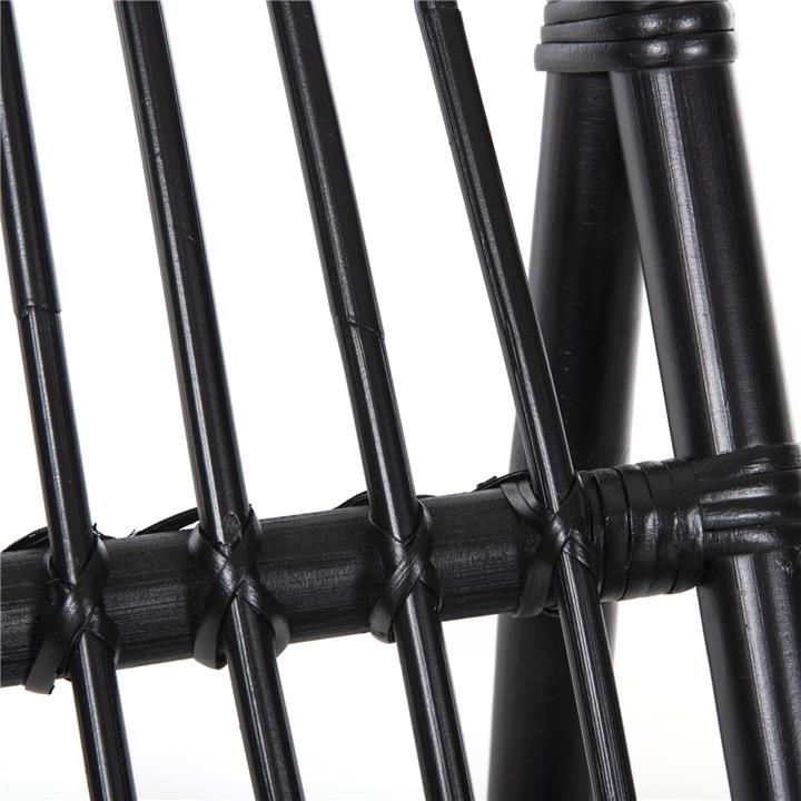 ARMCHAIR GRINN HM9815.02 RATTAN RODS IN BLACK COLOR 56.5x73.5x79.5H cm.