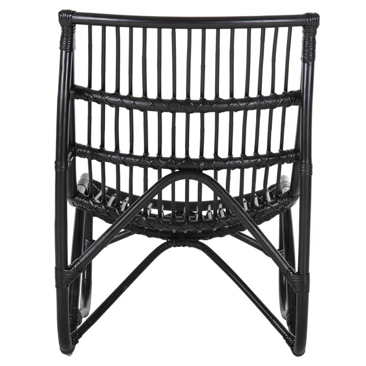 ARMCHAIR GRINN HM9815.02 RATTAN RODS IN BLACK COLOR 56.5x73.5x79.5H cm.