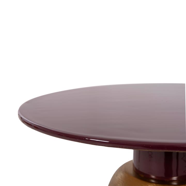 SIDE TABLE PATNA HM4234.06 METAL IN MAROON-GOLD Φ46x51,5Hcm.