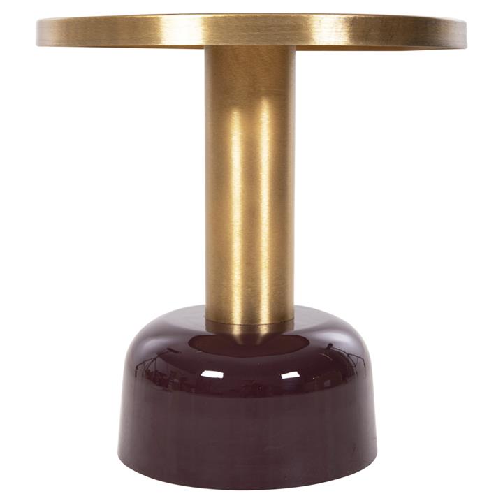 SIDE TABLE ERODE HM4242.06 METAL IN CHERRY RED-GOLD Φ50,5x52,5Hcm.