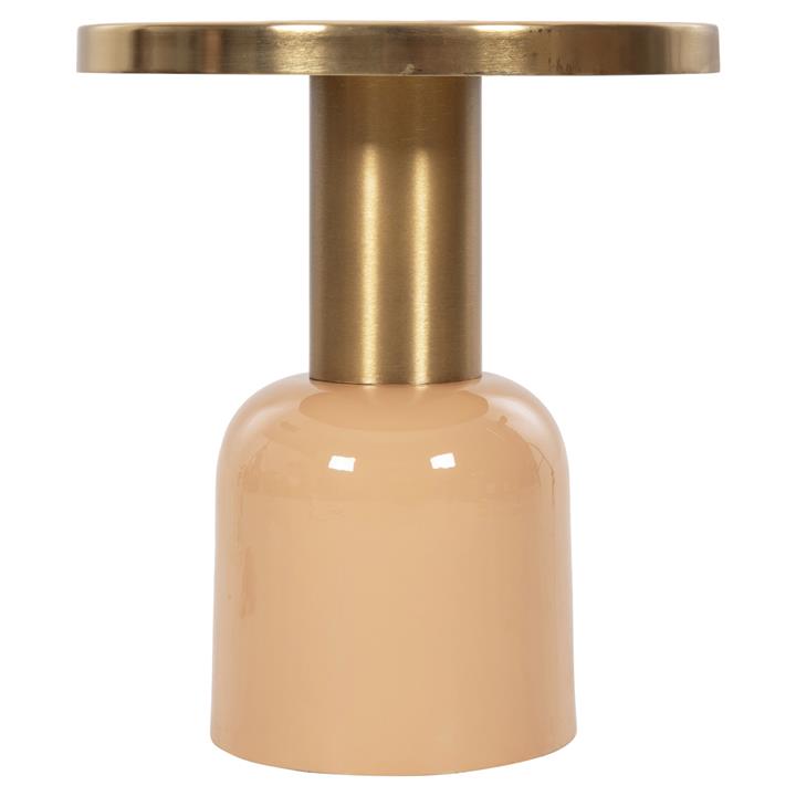 SIDE TABLE ERODE HM4249.08 METAL IN WARM PINK-GOLD-BEIGE Φ40,5x45,5Hcm.